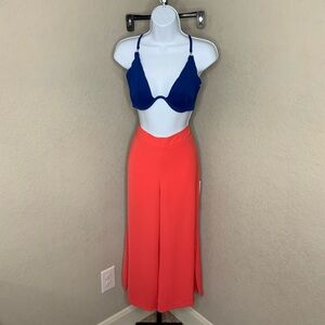 #57 NWT Zara Red/ Orange Linen Pants Size Medium